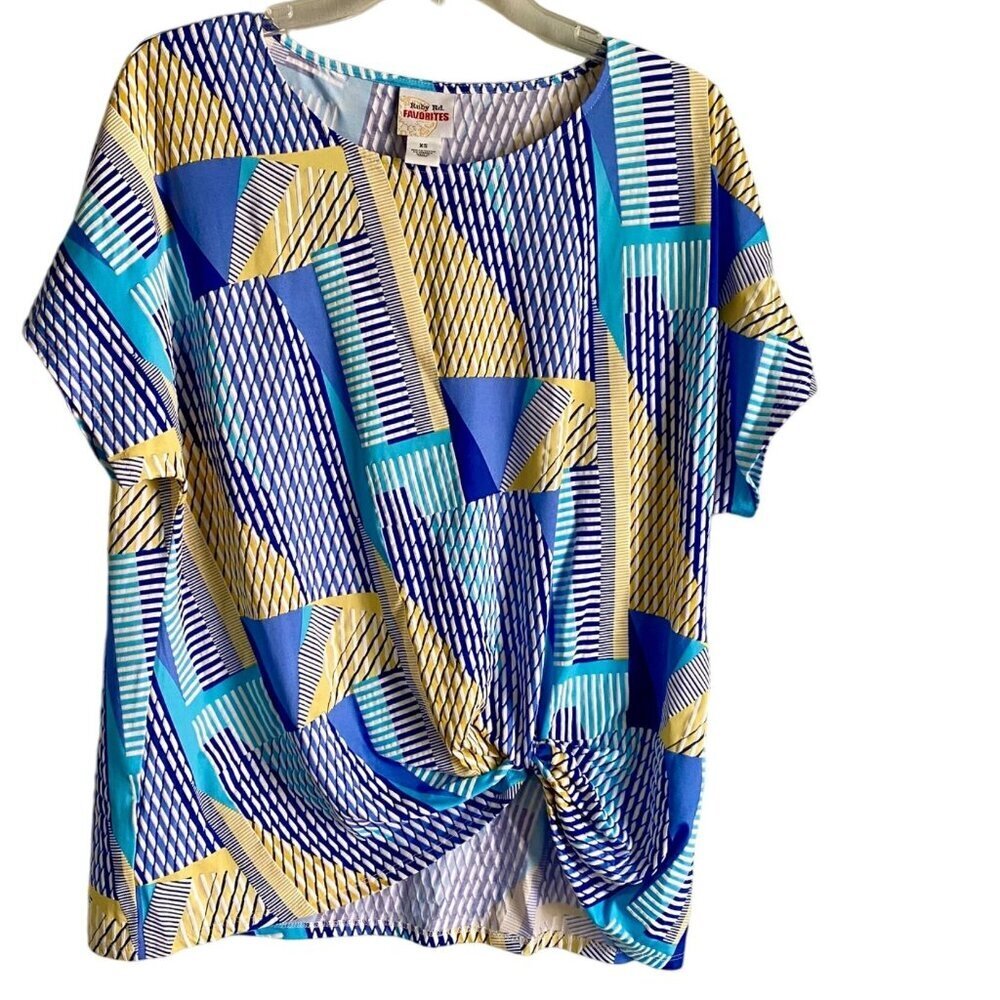 Ruby Rd. Favorites Colorful Textured Short Sleeve Top Women's XS NEW